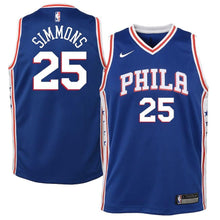 Load image into Gallery viewer, Ben Simmons Philadelphia 76ers Youth Jersey Blue - Icon Edition 2018/2019