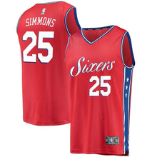 Load image into Gallery viewer, Ben Simmons Philadelphia 76ers Branded Youth Fast Break Jersey Red - Statement Edition 2018/2019