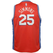 Load image into Gallery viewer, Ben Simmons Philadelphia 76ers Youth Jersey - Red 2018/2019