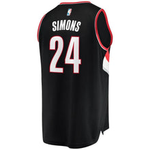 Load image into Gallery viewer, Anfernee Simons Portland Trail Blazers Branded 2018 NBA Draft First Round Pick Fast Break Jersey Black – Icon Edition