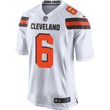 Load image into Gallery viewer, Baker Mayfield Cleveland Browns Draft Pick Game Jersey – White 2018/2019