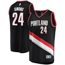 Load image into Gallery viewer, Anfernee Simons Portland Trail Blazers Branded Fast Break Jersey - Icon Edition - Black
