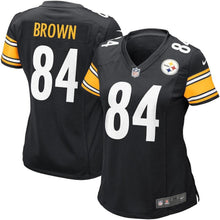 Load image into Gallery viewer, Antonio Brown Pittsburgh Steelers Women&#39;s Game Jersey - Black 2018/2019