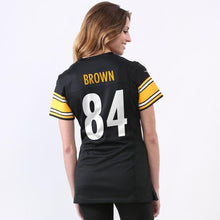 Load image into Gallery viewer, Antonio Brown Pittsburgh Steelers Women&#39;s Game Jersey - Black 2018/2019
