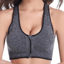 Load image into Gallery viewer, Women Zipper Push Up Sports Padded Bras