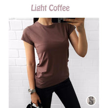Load image into Gallery viewer, Women Cotton Basic T-shirts Short
