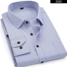 Load image into Gallery viewer, Business Long Sleeved Striped Male Shirts