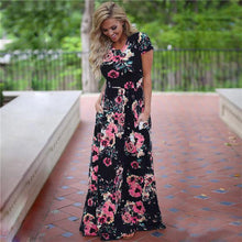 Load image into Gallery viewer, Long Floral Print Maxi Dress