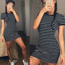Load image into Gallery viewer, Summer triped Slim Dress