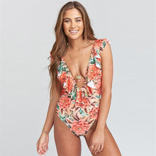 Load image into Gallery viewer, Sexy Ruffle One Piece Push Up Monokini