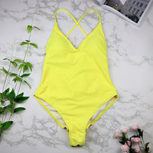 Load image into Gallery viewer, Sexy High Cut One Oiece Backless Bikini