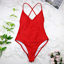 Load image into Gallery viewer, Sexy High Cut One Oiece Backless Bikini