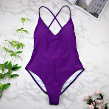 Load image into Gallery viewer, Sexy High Cut One Oiece Backless Bikini