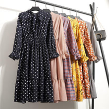 Load image into Gallery viewer, Chiffon Print Women Bowknot Dress
