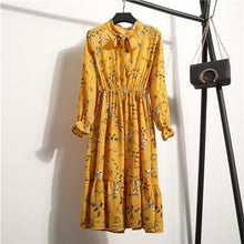 Load image into Gallery viewer, Chiffon Print Women Bowknot Dress