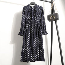 Load image into Gallery viewer, Chiffon Print Women Bowknot Dress