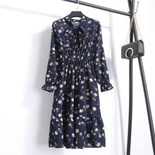 Load image into Gallery viewer, Chiffon Print Women Bowknot Dress
