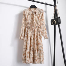 Load image into Gallery viewer, Chiffon Print Women Bowknot Dress