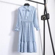 Load image into Gallery viewer, Chiffon Print Women Bowknot Dress