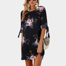 Load image into Gallery viewer, Women Floral Print Chiffon Dress