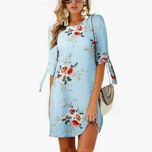 Load image into Gallery viewer, Women Floral Print Chiffon Dress
