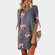 Load image into Gallery viewer, Women Floral Print Chiffon Dress