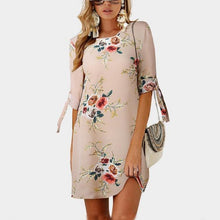 Load image into Gallery viewer, Women Floral Print Chiffon Dress