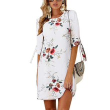 Load image into Gallery viewer, Women Floral Print Chiffon Dress