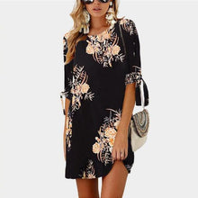 Load image into Gallery viewer, Women Floral Print Chiffon Dress