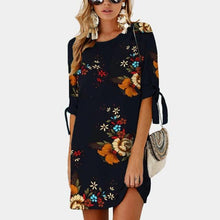 Load image into Gallery viewer, Women Floral Print Chiffon Dress