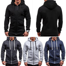 Load image into Gallery viewer, Men Drawstring Zipper Pullover Hoodie Coat