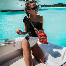 Load image into Gallery viewer, Sexy One Piece Lace One Shoulder Bikini