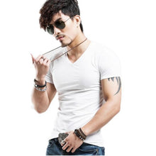 Load image into Gallery viewer, V neck Fitness Casual Male T-shirt