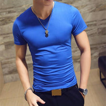 Load image into Gallery viewer, V neck Fitness Casual Male T-shirt