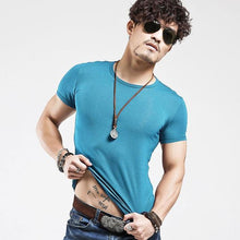Load image into Gallery viewer, V neck Fitness Casual Male T-shirt