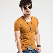 Load image into Gallery viewer, V neck Fitness Casual Male T-shirt