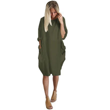 Load image into Gallery viewer, Womens Loose Crew Neck Dress