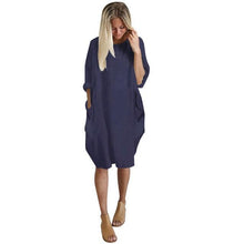 Load image into Gallery viewer, Womens Loose Crew Neck Dress