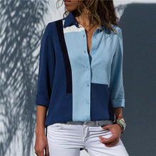 Load image into Gallery viewer, Women Turn Down Collar Office Shirt