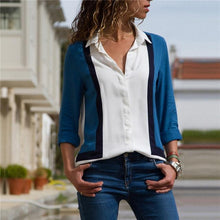 Load image into Gallery viewer, Women Turn Down Collar Office Shirt