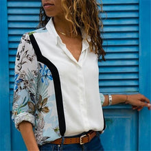 Load image into Gallery viewer, Women Turn Down Collar Office Shirt