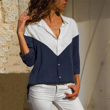Load image into Gallery viewer, Women Turn Down Collar Office Shirt