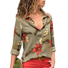 Load image into Gallery viewer, Women Turn Down Collar Office Shirt