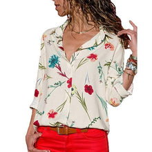 Load image into Gallery viewer, Women Turn Down Collar Office Shirt