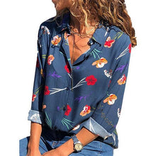 Load image into Gallery viewer, Women Turn Down Collar Office Shirt