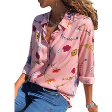Load image into Gallery viewer, Women Turn Down Collar Office Shirt