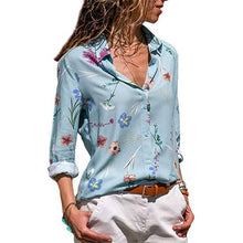 Load image into Gallery viewer, Women Turn Down Collar Office Shirt