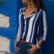 Load image into Gallery viewer, Women Turn Down Collar Office Shirt