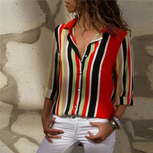 Load image into Gallery viewer, Women Turn Down Collar Office Shirt