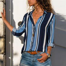 Load image into Gallery viewer, Women Turn Down Collar Office Shirt